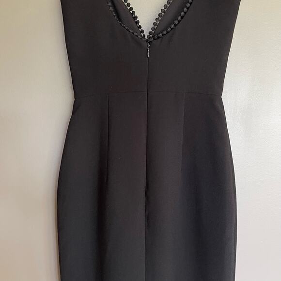 NICHOLAS‎ Crepe Fitted Panel Dress Black Size 0 Lace Embroidered Flounce Hem - Picture 14 of 16